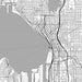 Seattle Washington Map Print in Classic Style Zoomed In Close Up Showing Details