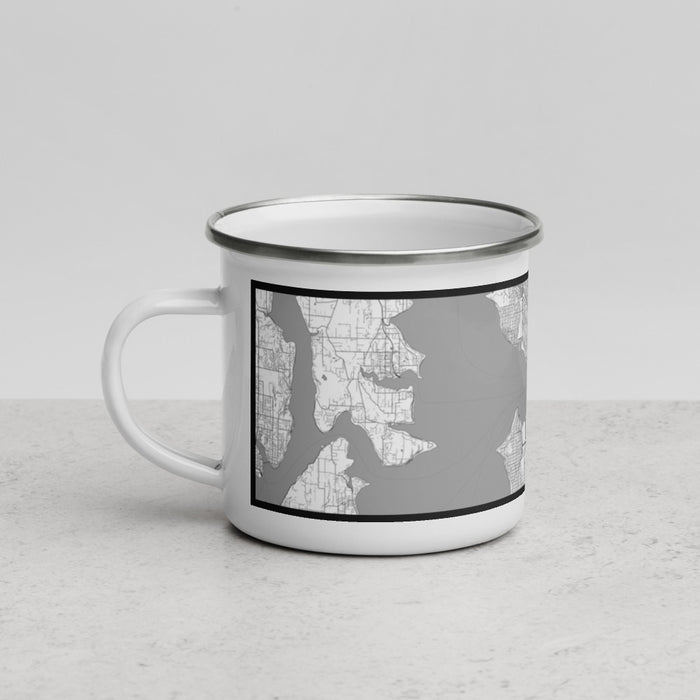 Left View Custom Seattle Washington Map Enamel Mug in Classic