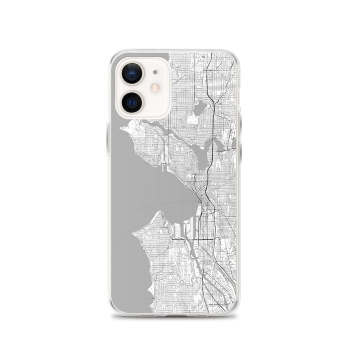 Custom Seattle Washington Map iPhone 12 Phone Case in Classic
