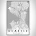 Seattle Washington Map Print Portrait Orientation in Classic Style With Shaded Background