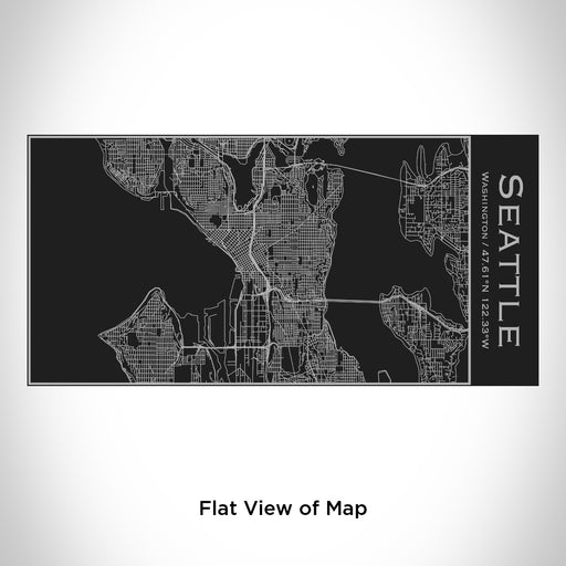 Rendered View of Seattle Washington Map Engraving on 17oz Stainless Steel Insulated Cola Bottle in Black