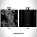 Rendered View of Seattle Washington Map Engraving on 6oz Stainless Steel Flask in Black