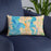 Custom Seattle Washington Map Throw Pillow in Watercolor on Blue Colored Chair