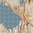 Seattle Washington Map Print in Woodblock Style Zoomed In Close Up Showing Details