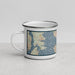 Left View Custom Seattle Washington Map Enamel Mug in Woodblock