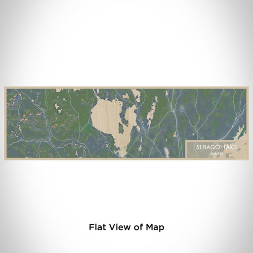 Flat View of Map Custom Sebago Lake Maine Map Enamel Mug in Afternoon