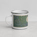 Left View Custom Sebago Lake Maine Map Enamel Mug in Afternoon