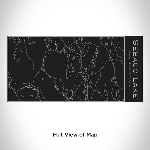 Rendered View of Sebago Lake Maine Map Engraving on 17oz Stainless Steel Insulated Cola Bottle in Black