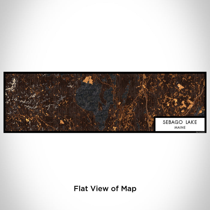 Flat View of Map Custom Sebago Lake Maine Map Enamel Mug in Ember