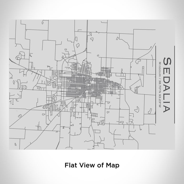 Rendered View of Sedalia Missouri Map Engraving on 20oz Stainless Steel Insulated Bottle with Bamboo Top