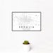 12x18 Sedalia Missouri Map Print Landscape Orientation in Classic Style With Small Cactus Plant in White Planter