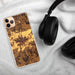 Custom Sedalia Missouri Map Phone Case in Ember on Table with Black Headphones