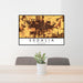 24x36 Sedalia Missouri Map Print Landscape Orientation in Ember Style Behind 2 Chairs Table and Potted Plant