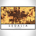 Sedalia Missouri Map Print Landscape Orientation in Ember Style With Shaded Background