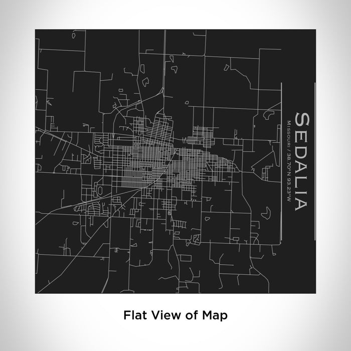 Rendered View of Sedalia Missouri Map Engraving on 17oz Stainless Steel Insulated Tumbler in Black