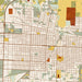 Sedalia Missouri Map Print in Woodblock Style Zoomed In Close Up Showing Details