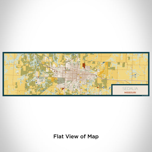 Flat View of Map Custom Sedalia Missouri Map Enamel Mug in Woodblock