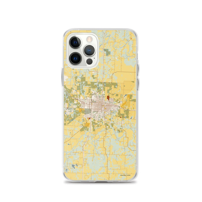 Custom Sedalia Missouri Map iPhone 12 Pro Phone Case in Woodblock