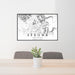 24x36 Sedona Arizona Map Print Landscape Orientation in Classic Style Behind 2 Chairs Table and Potted Plant