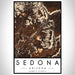 Sedona Arizona Map Print Portrait Orientation in Ember Style With Shaded Background