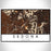 Sedona Arizona Map Print Landscape Orientation in Ember Style With Shaded Background