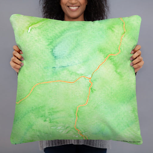 Person holding 22x22 Custom Sedona Arizona Map Throw Pillow in Watercolor