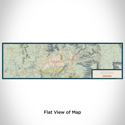 Flat View of Map Custom Sedona Arizona Map Enamel Mug in Woodblock