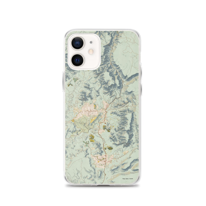 Custom Sedona Arizona Map iPhone 12 Phone Case in Woodblock