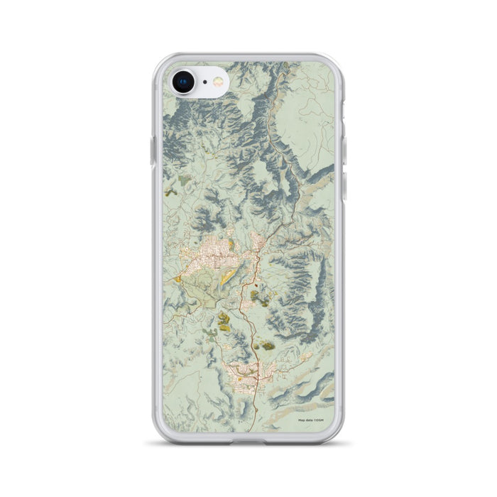 Custom Sedona Arizona Map iPhone SE Phone Case in Woodblock