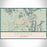 Sedona Arizona Map Print Landscape Orientation in Woodblock Style With Shaded Background