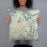 Person holding 18x18 Custom Sedona Arizona Map Throw Pillow in Woodblock