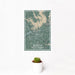 12x18 Seneca South Carolina Map Print Portrait Orientation in Afternoon Style With Small Cactus Plant in White Planter