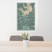 24x36 Seneca South Carolina Map Print Portrait Orientation in Afternoon Style Behind 2 Chairs Table and Potted Plant