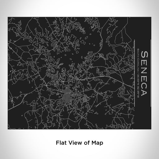 Rendered View of Seneca South Carolina Map Engraving on 20oz Stainless Steel Insulated Bottle with Bamboo Top in Black