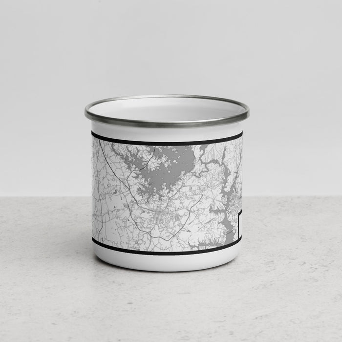 Front View Custom Seneca South Carolina Map Enamel Mug in Classic