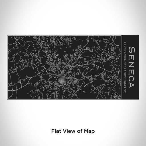 Rendered View of Seneca South Carolina Map Engraving on 17oz Stainless Steel Insulated Cola Bottle in Black