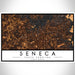 Seneca South Carolina Map Print Landscape Orientation in Ember Style With Shaded Background