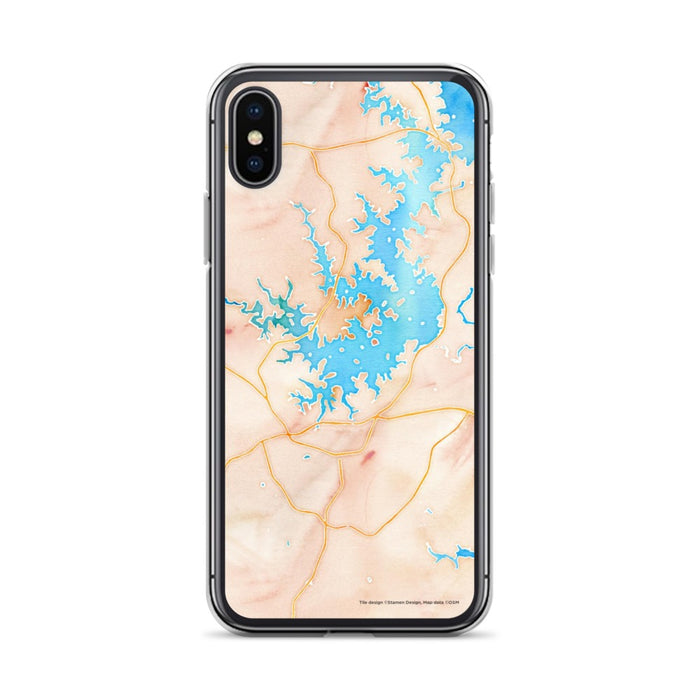 Custom iPhone X/XS Seneca South Carolina Map Phone Case in Watercolor