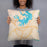 Person holding 18x18 Custom Seneca South Carolina Map Throw Pillow in Watercolor
