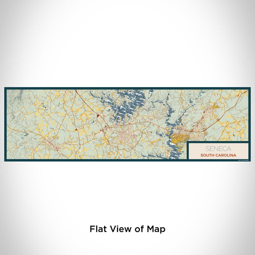 Flat View of Map Custom Seneca South Carolina Map Enamel Mug in Woodblock