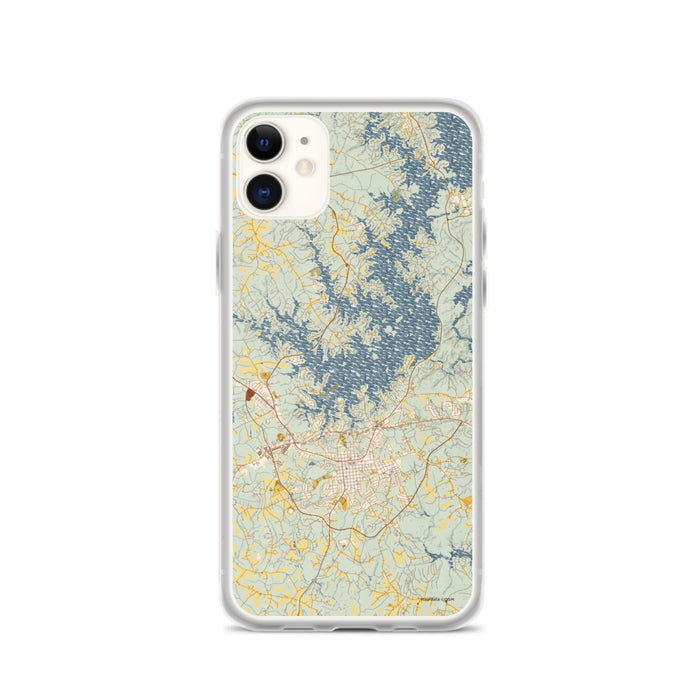 Custom iPhone 11 Seneca South Carolina Map Phone Case in Woodblock
