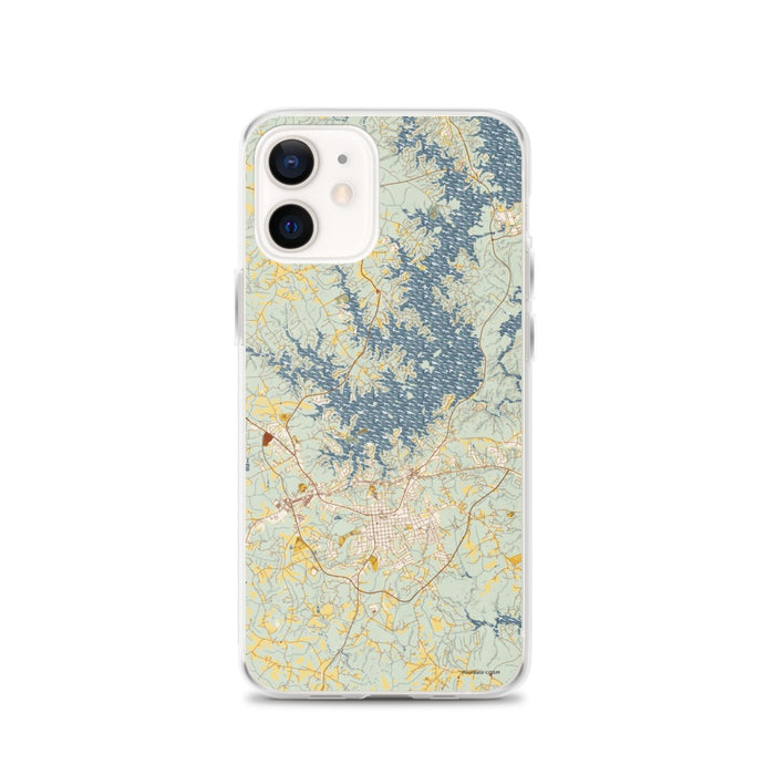 Custom iPhone 12 Seneca South Carolina Map Phone Case in Woodblock