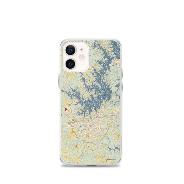 Custom iPhone 12 mini Seneca South Carolina Map Phone Case in Woodblock