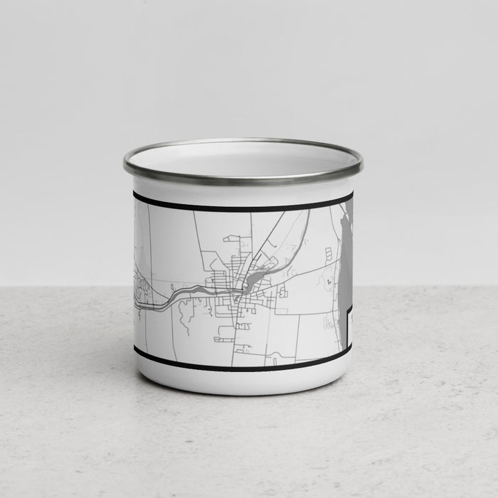 Front View Custom Seneca Falls New York Map Enamel Mug in Classic