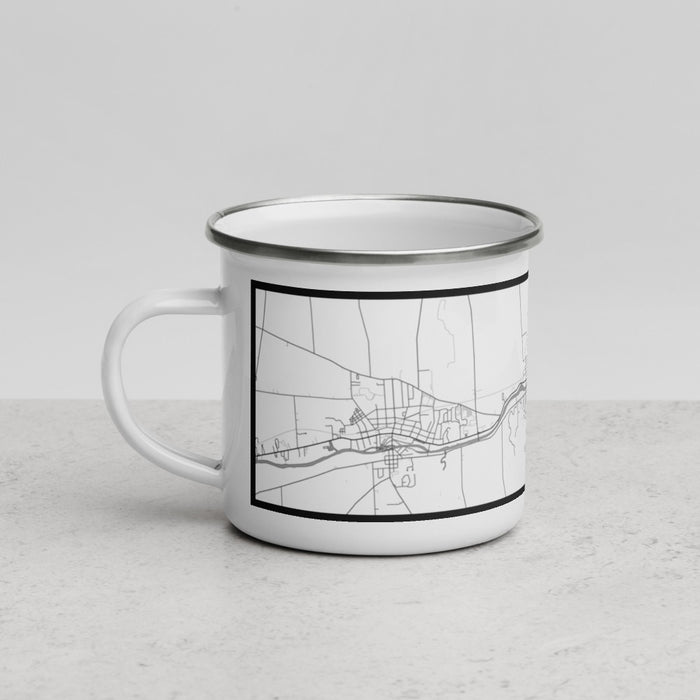 Left View Custom Seneca Falls New York Map Enamel Mug in Classic