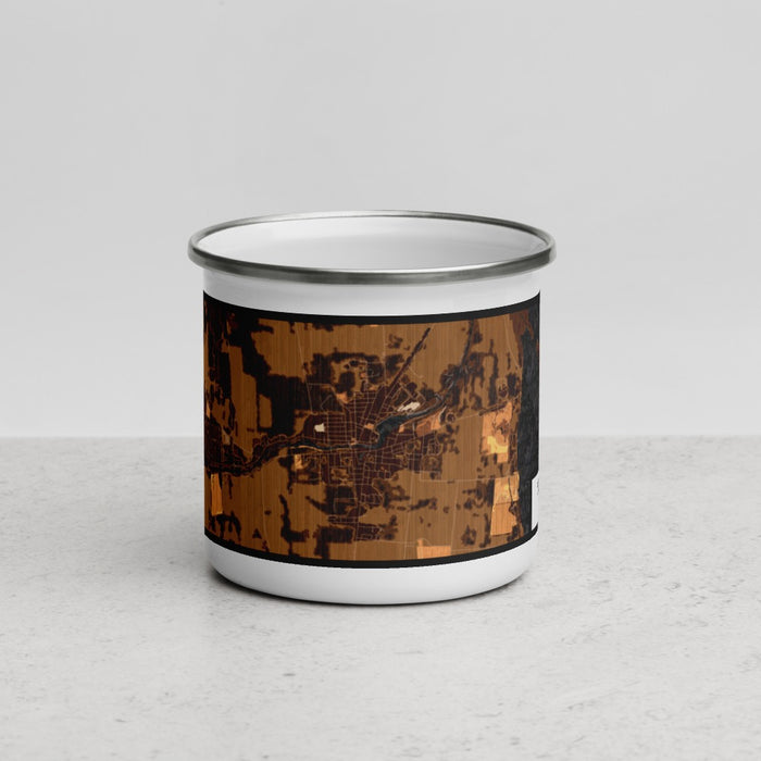 Front View Custom Seneca Falls New York Map Enamel Mug in Ember