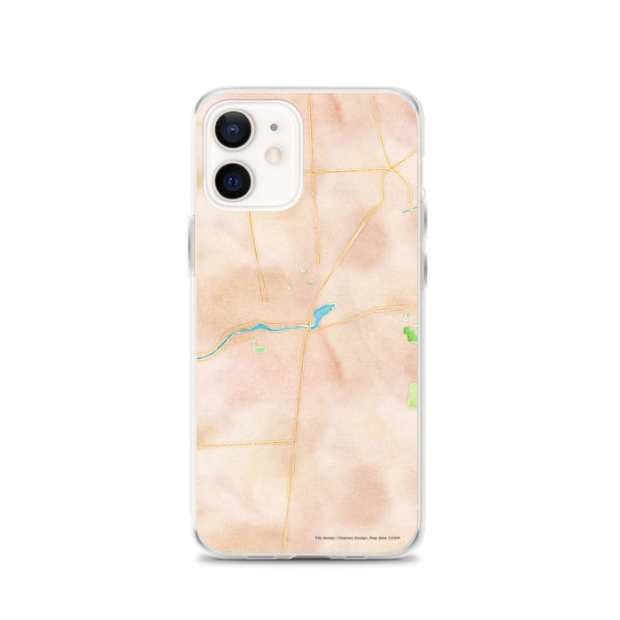 Custom Seneca Falls New York Map iPhone 12 Phone Case in Watercolor