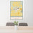 24x36 Seneca Falls New York Map Print Portrait Orientation in Woodblock Style Behind 2 Chairs Table and Potted Plant
