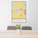 24x36 Seneca Falls New York Map Print Portrait Orientation in Woodblock Style Behind 2 Chairs Table and Potted Plant