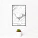 12x18 Sequatchie Valley Tennessee Map Print Portrait Orientation in Classic Style With Small Cactus Plant in White Planter